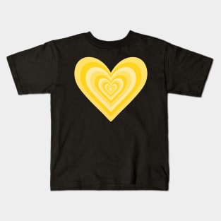 Golden Yellow Expanding Hearts Kids T-Shirt